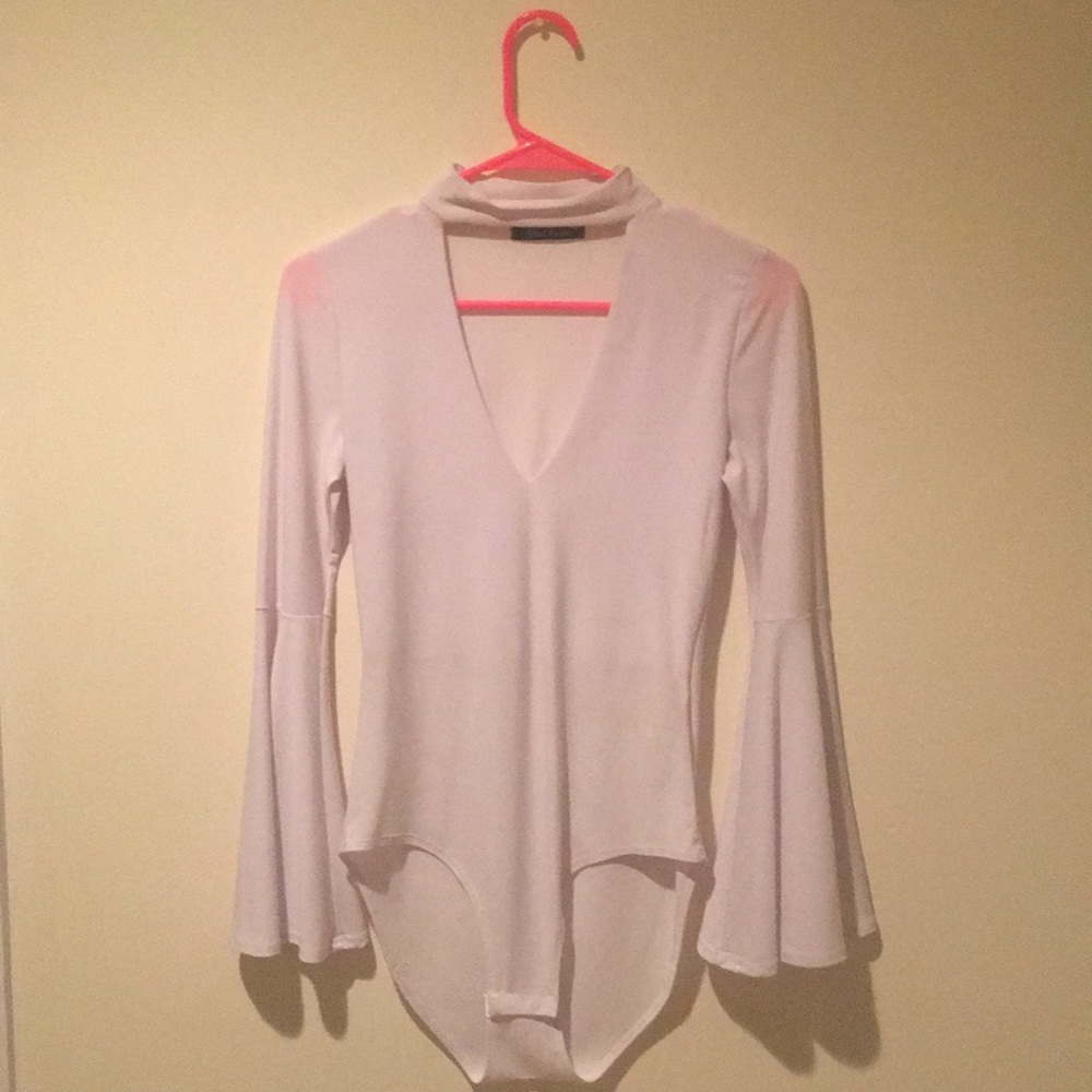 White Trumpet sleeve bodysuit